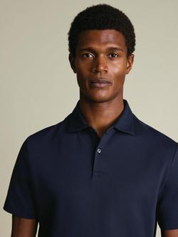 Charles Tyrwhitt Pure Cotton Short Sleeve Polo Shirt - view 2, Navy