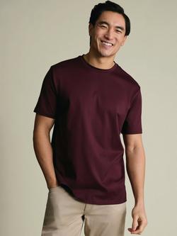 Charles Tyrwhitt Pure Cotton Crew Neck T-Shirt, Burgundy Red