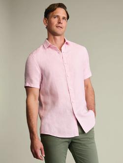 Charles Tyrwhitt Pure Linen Slim Fit Short Sleeve Shirt, Pink