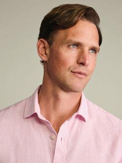 Charles Tyrwhitt Pure Linen Slim Fit Short Sleeve Shirt - view 2, Pink