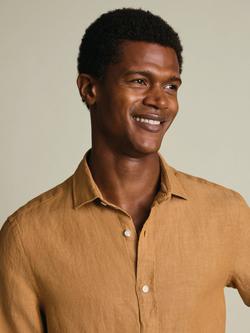 Charles Tyrwhitt Pure Linen Slim Fit Long Sleeve Shirt - view 2, Gold