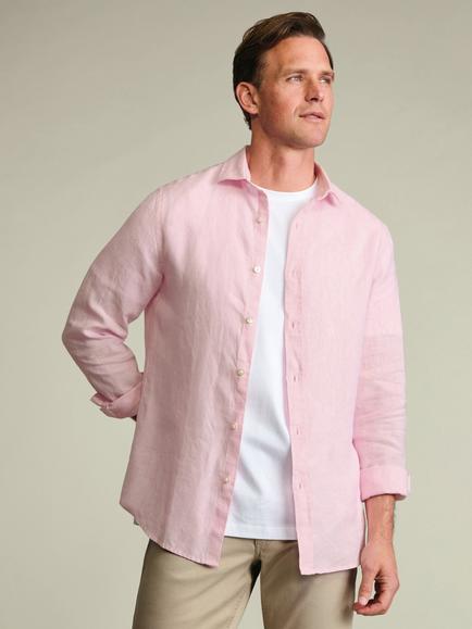 Charles Tyrwhitt Pure Linen Slim Fit Long Sleeve Shirt, Pink
