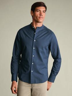 Charles Tyrwhitt Oxford Cotton Collarless Slim Fit Shirt, Airforce Blue, Airforce Blue
