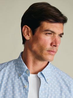 Charles Tyrwhitt Cotton Poplin Short Sleeve Shirt - view 2, Light Blue