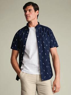 Charles Tyrwhitt Cotton Poplin Short Sleeve Shirt, Navy, Navy