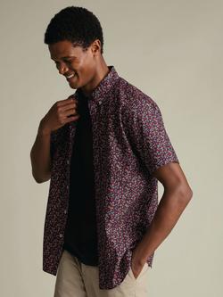 Charles Tyrwhitt Cotton Poplin Short Sleeve Shirt, Red