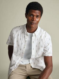 Charles Tyrwhitt Cotton Poplin Short Sleeve Shirt, White - view 2, White