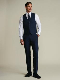 Charles Tyrwhitt Half Canvas Wool Waistcoat, Indigo Blue, Indigo Blue