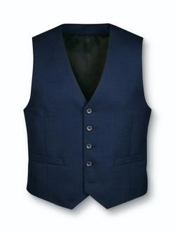 Charles Tyrwhitt Half Canvas Wool Waistcoat, Indigo Blue - view 2, Indigo Blue