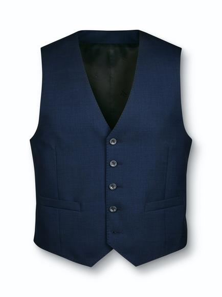Charles Tyrwhitt Half Canvas Wool Waistcoat, Indigo Blue - view 2, Indigo Blue