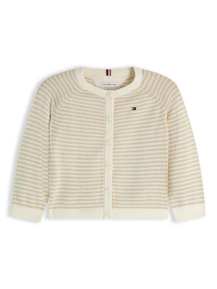Tommy Hilfiger Baby Essential Stripe Cardigan, Natural, Natural