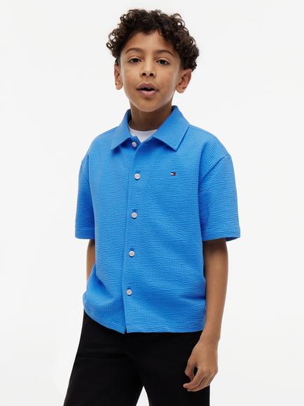 Tommy Hilfiger Kids' Seersucker Shirt, Blue, Blue