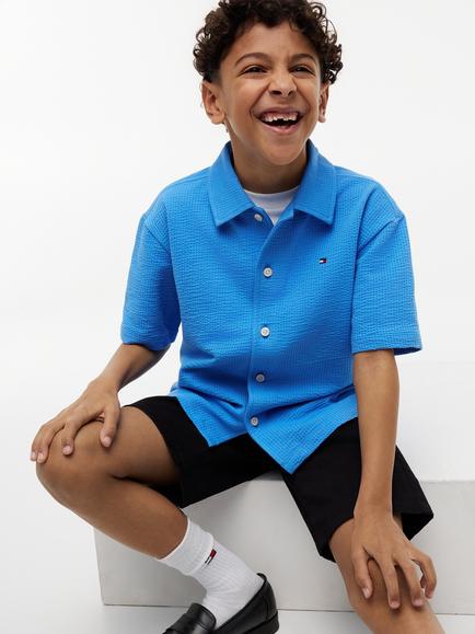 Tommy Hilfiger Kids' Seersucker Shirt, Blue - view 2, Blue