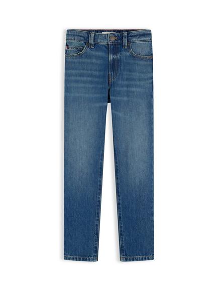 Tommy Hilfiger Kids' Whiskered Vintage Straight Jeans, Blue, Blue