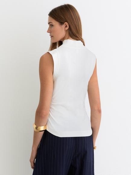 Reiss Simone High Neck Vest Top, White - view 2, White