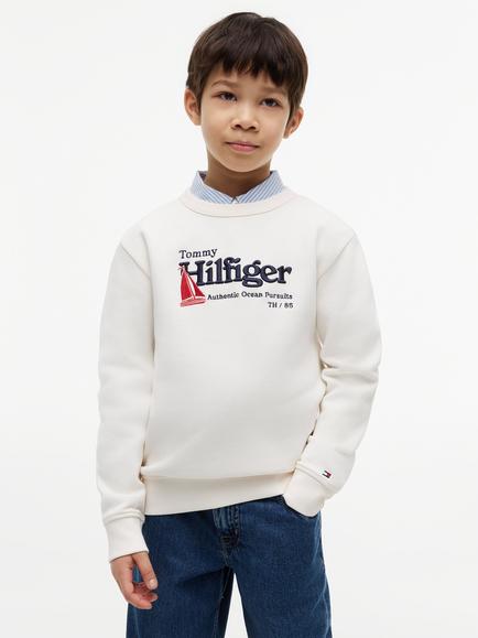 Tommy Hilfiger Kids' Graphic Print Sweatshirt, Natural, Natural