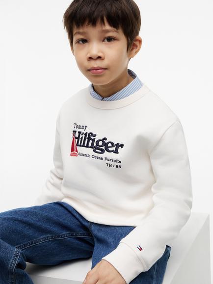 Tommy Hilfiger Kids' Graphic Print Sweatshirt, Natural - view 2, Natural