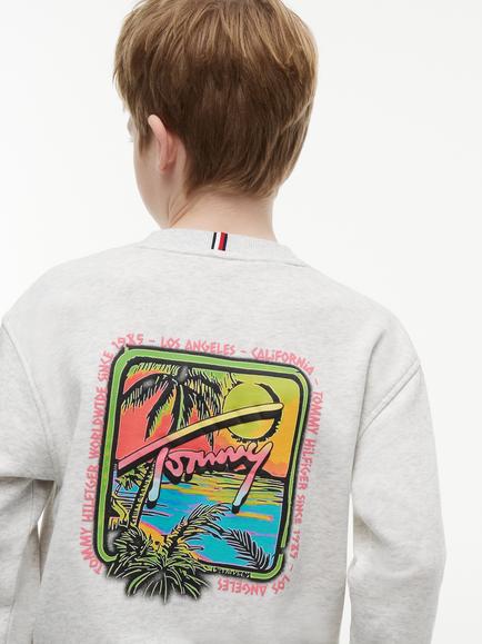 Tommy Hilfiger Kids' Seasonal Sweatshirt, Light Grey - view 2, Light Grey
