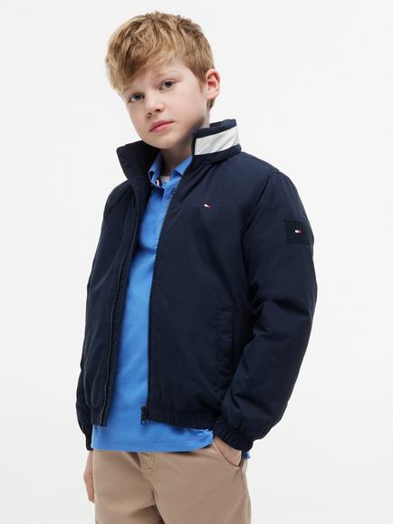 Tommy Hilfiger Kids' Essential Flag Logo Collar Padded Jacket, Navy, Navy