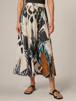Adrianna Papell Pleated Pull On Skirt, Blue/Multi, Blue/Multi