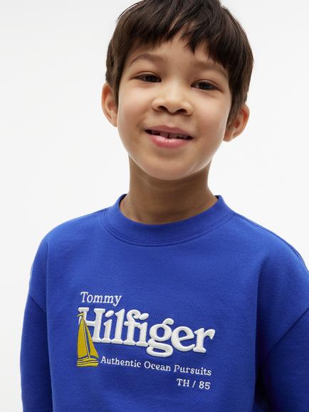 Tommy Hilfiger Kids' Short Sleeve Graphic Print T-Shirt, Blue - view 2, Blue