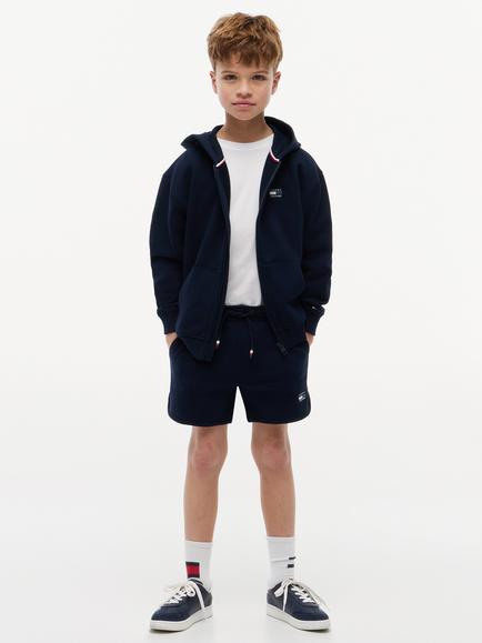 Tommy Hilfiger Kids' Tonal Flag Logo Terry Sweat Shorts, Blue - view 2, Blue