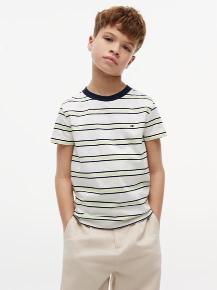 Tommy Hilfiger Kids' Crew Neck Stripe T-Shirt, Multi, Multi