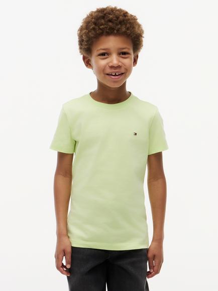 Tommy Hilfiger Kids' Pure Cotton Short Sleeve T-Shirt, Lime