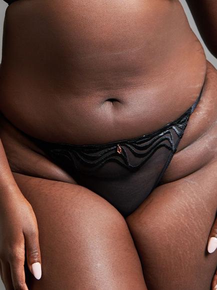 Curvy Kate Intoxicated Tanga Knickers, Black, Black