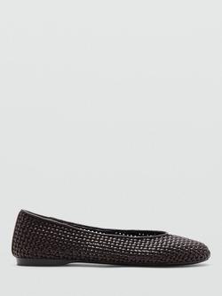Mango Braided Ballerina Pumps, Chocolate, Chocolate