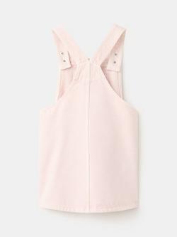 Mango Kids' Square Neck Mini Denim Pinafore, Pink - view 2, Pink