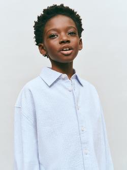 Mango Kids' Relaxed Fit Shirt, Sky Blue, Sky Blue