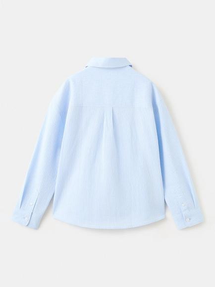 Mango Kids' Relaxed Fit Shirt, Sky Blue - view 2, Sky Blue