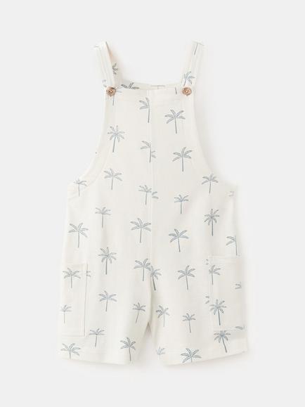 Mango Kids' Sleeveless Square Neck Dungrees, Ice, Ice