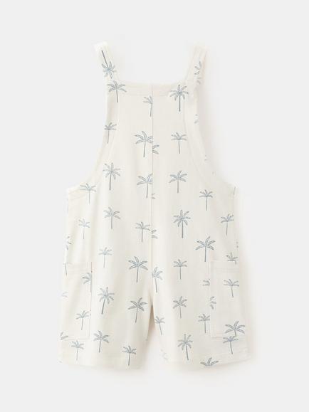 Mango Kids' Sleeveless Square Neck Dungrees, Ice - view 2, Ice