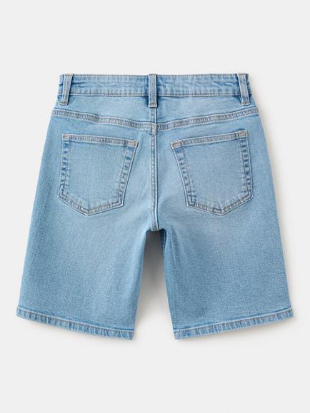 Mango Kids' Mid Length Straight Shorts, Mid Blue - view 2, Mid Blue