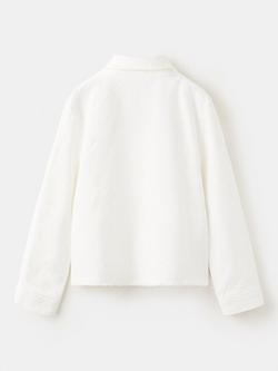 Mango Kids' Long Sleeve Button Up Shacket, White - view 2, White