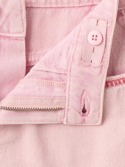 Mango Kids' Embroidered Pocket High Rise Mini Skirt, Pink - view 2, Pink