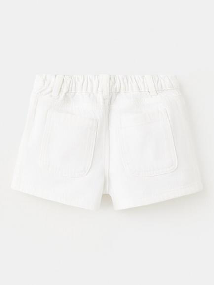Mango Kids' Scallop Trim Pocket Shorts, White - view 2, White