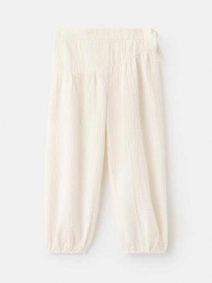 Mango Kids' Textured Cotton Joggers, Raw, Raw