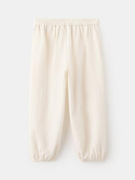Mango Kids' Textured Cotton Joggers, Raw - view 2, Raw