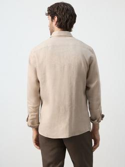 Mango Pure Linen Shirt - view 2, Sand