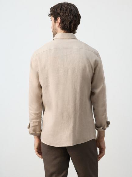 Mango Pure Linen Shirt - view 2, Sand