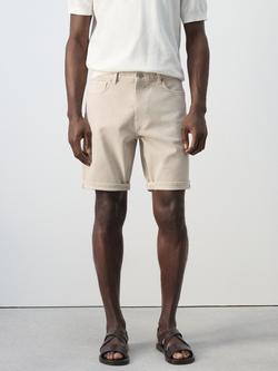 Mango Plain Bermuda Shorts, Beige