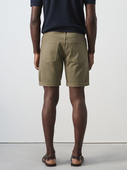 Mango Plain Bermuda Shorts - view 2, Khaki