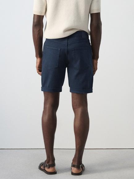 Mango Plain Bermuda Shorts - view 2, Navy