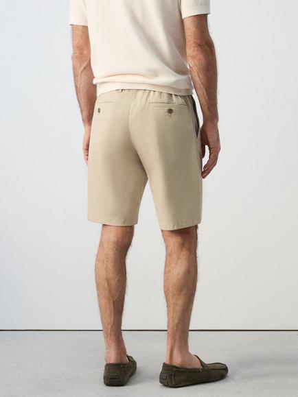 Mango Cotton Blend Bermuda Shorts - view 2, Beige