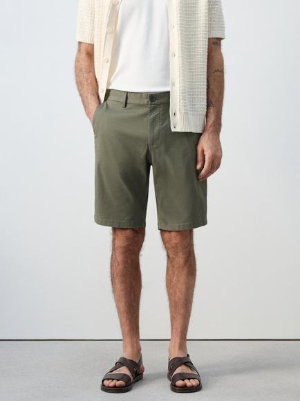 Mango Cotton Blend Bermuda Shorts, Moss