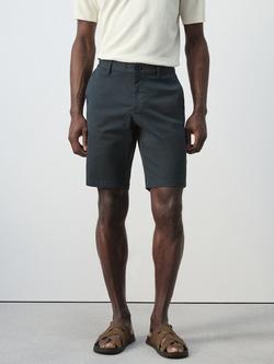 Mango Cotton Blend Bermuda Shorts, Navy