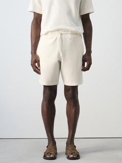 Mango Cotton Blend Jersey Shorts, White, White